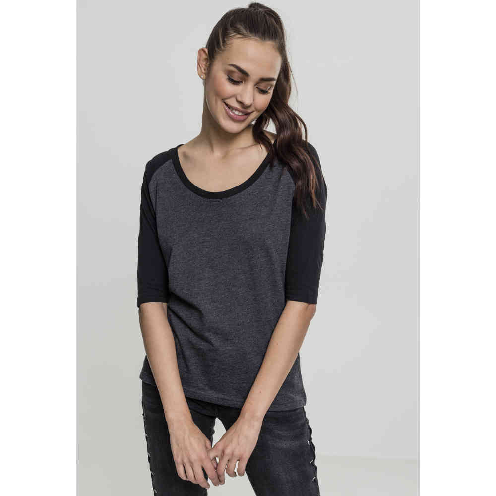 Urban Classics - 3/4 Contrast Raglanärmel top - Grau